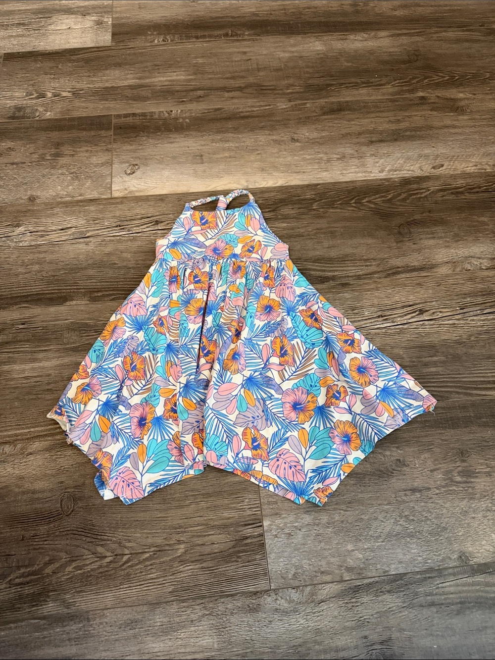 Tommy Bahama Girls Multicolor Floral Sundress - Pink, Blue, Yellow, Orange